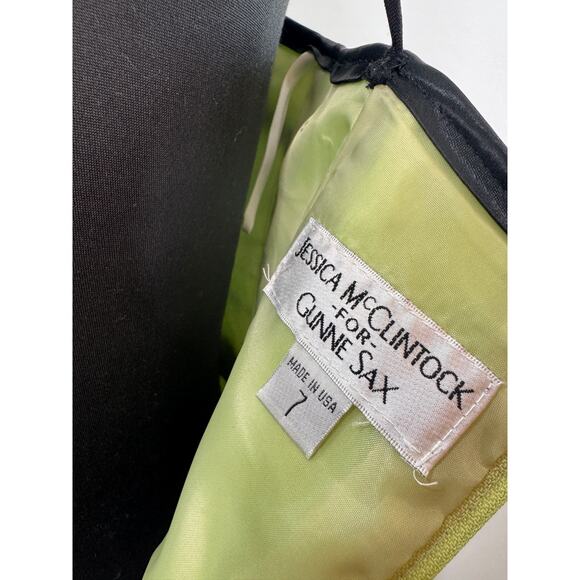 Vintage Jessica McClintock Gunne Sax Green Prom Dress Crinkled Tulle Size 7 USA - Picture 8 of 9